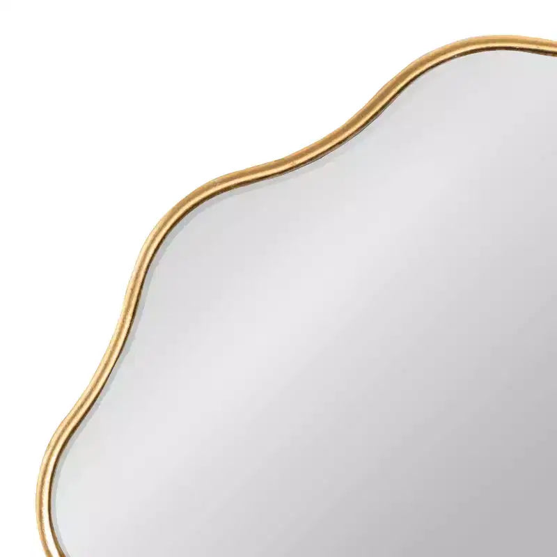 Miroir ovale en éventail, doré