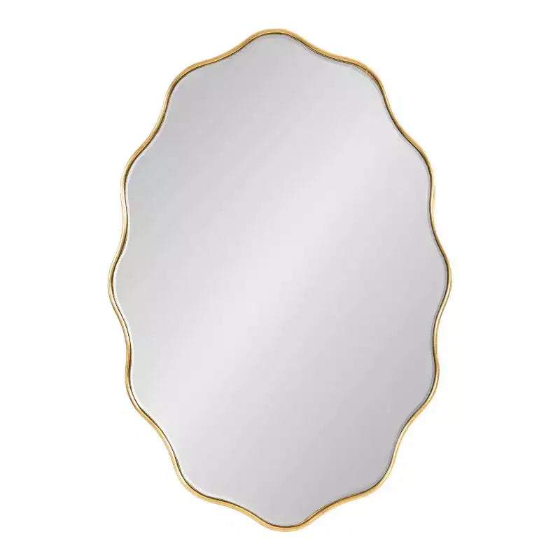 Miroir ovale en éventail, doré