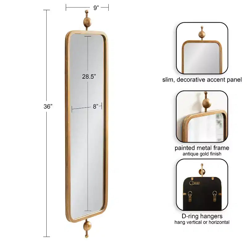 Miroir rectangulaire ultra-mince