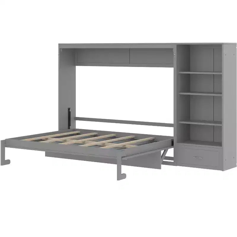 Lit escamotable queen-size avec étagères