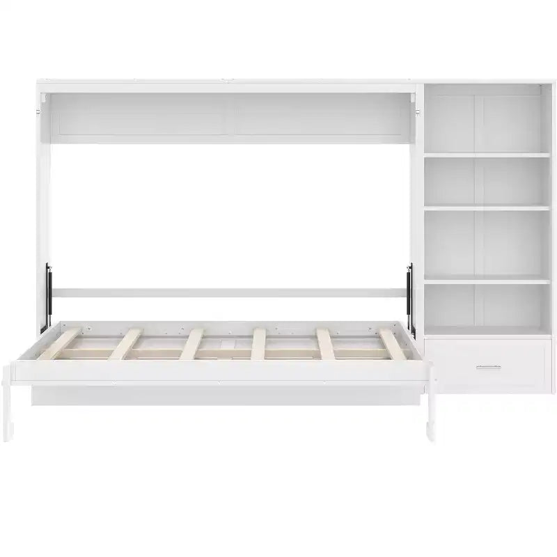 Lit escamotable queen-size avec étagères