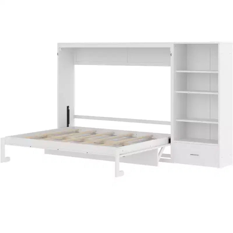 Lit escamotable queen-size avec étagères