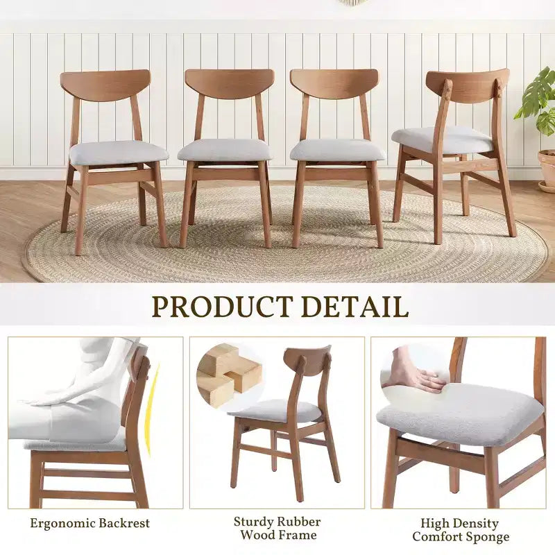 Chaise de salle à manger moderne en bois courbé