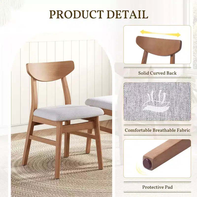 Chaise de salle à manger moderne en bois courbé