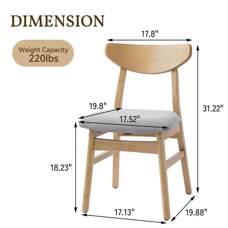 Chaise de salle à manger moderne en bois courbé
