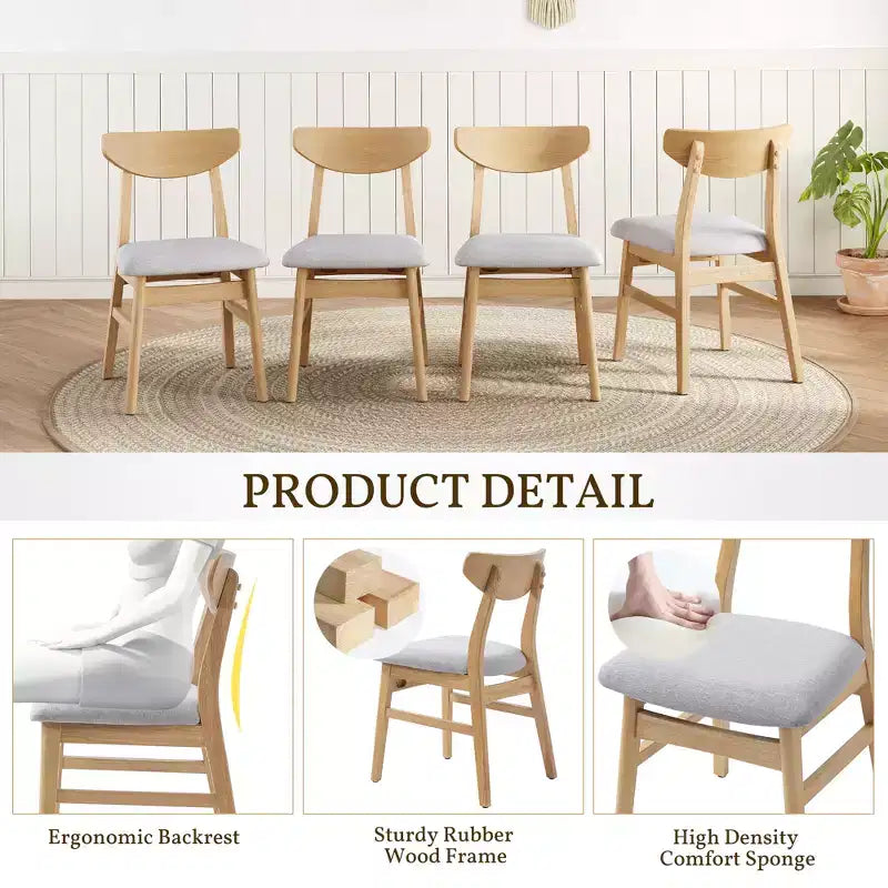 Chaise de salle à manger moderne en bois courbé