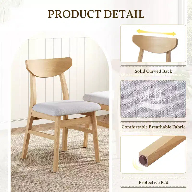 Chaise de salle à manger moderne en bois courbé