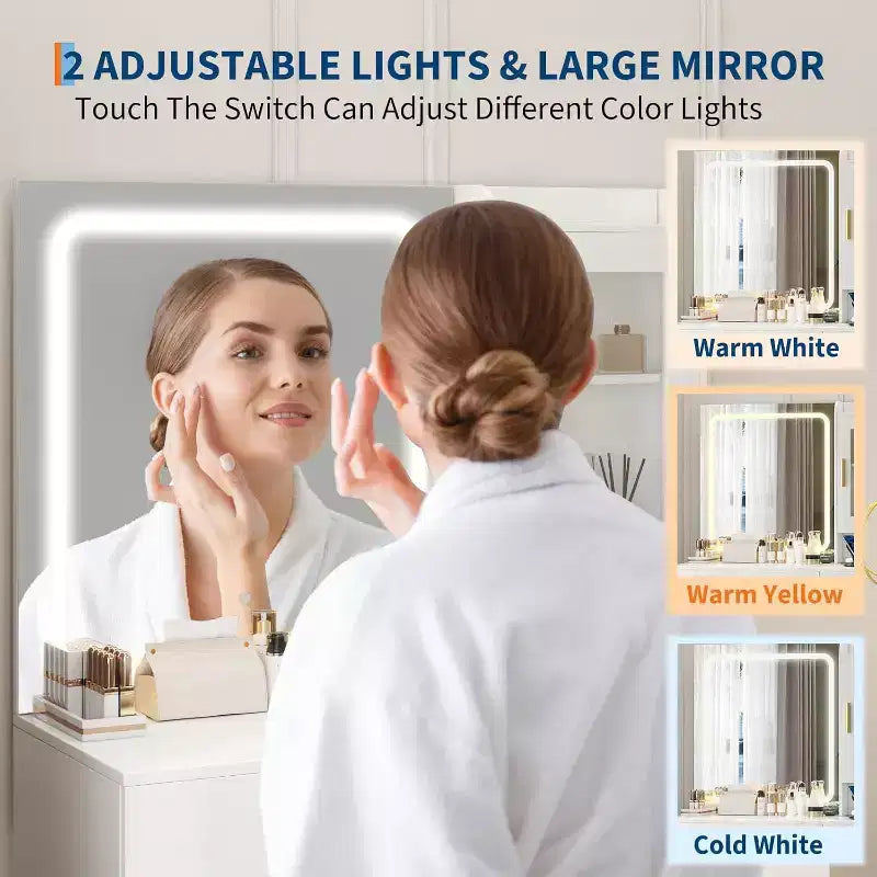Coiffeuse avec miroir réglable