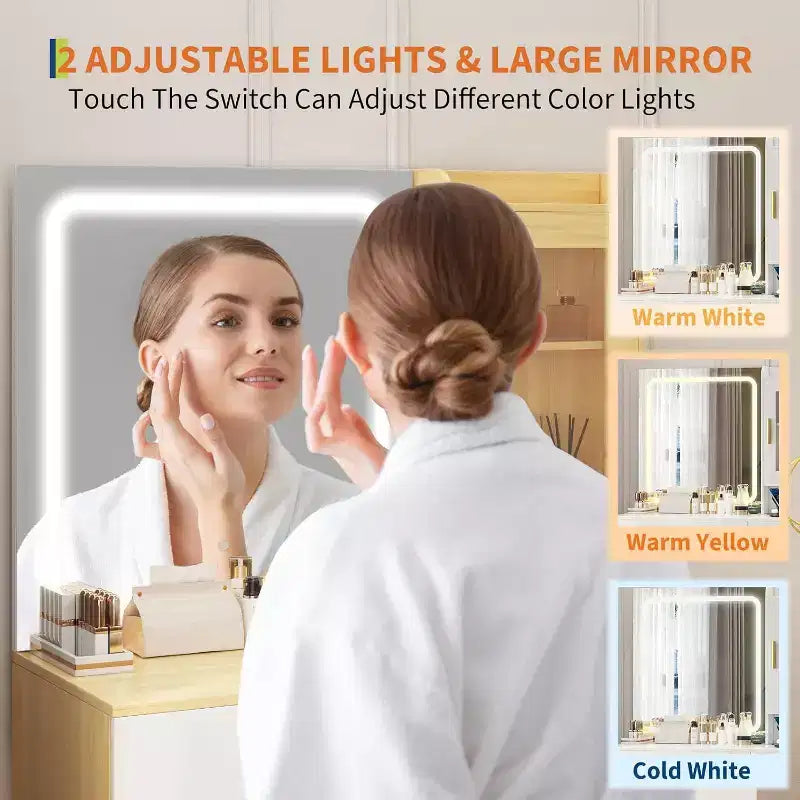 Coiffeuse avec miroir réglable