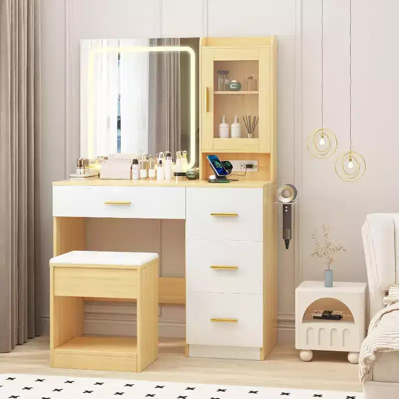Coiffeuse avec miroir réglable
