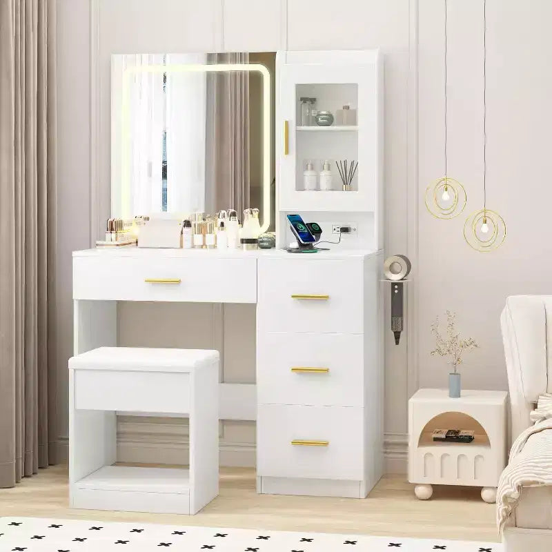 Coiffeuse avec miroir réglable