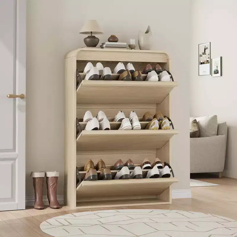 Meuble à chaussures à tiroirs à trois volets