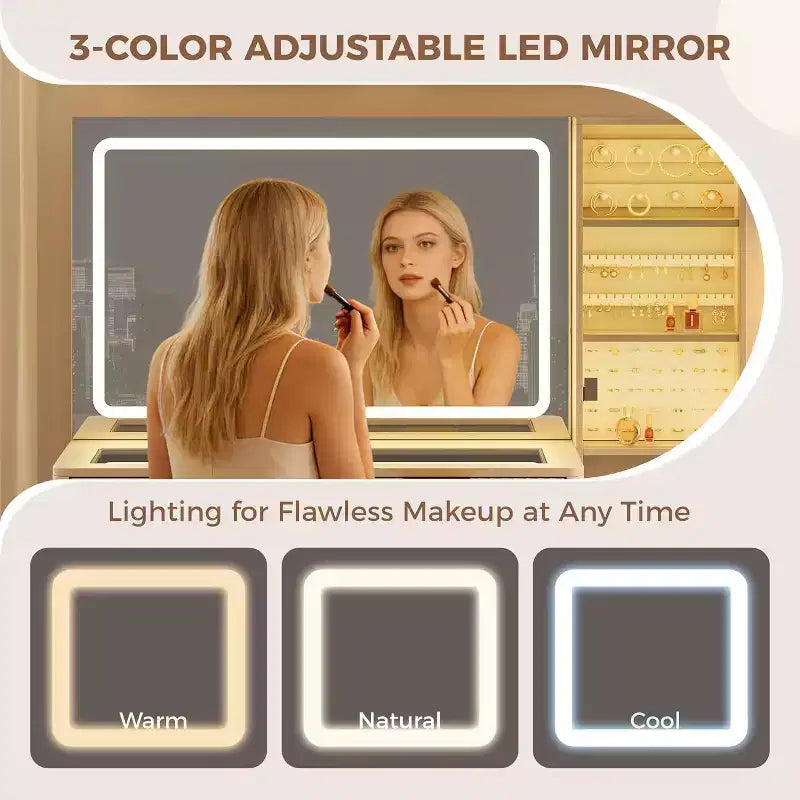 Coiffeuse avec lumière et miroir