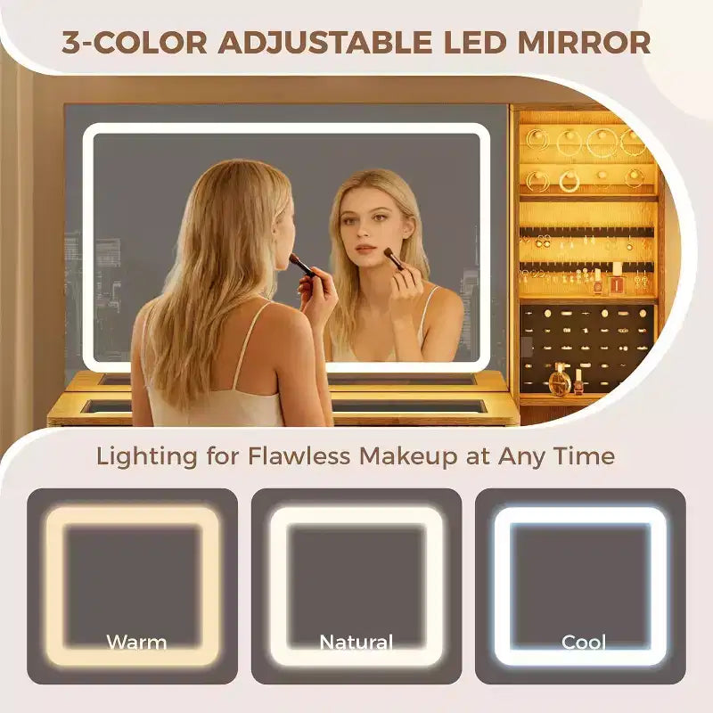 Coiffeuse avec lumière et miroir