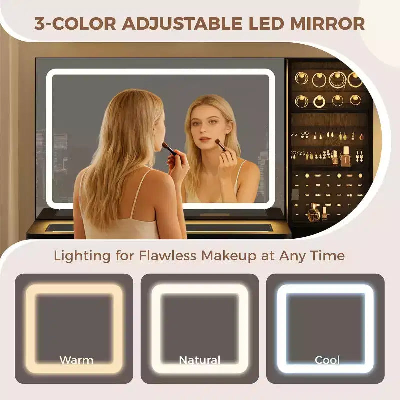 Coiffeuse avec lumière et miroir