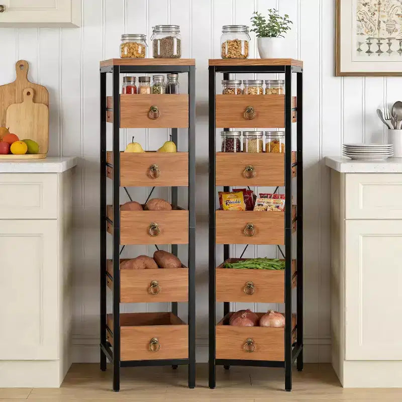 Étagère de présentation étroite à 5 niveaux pour snacks et fruits