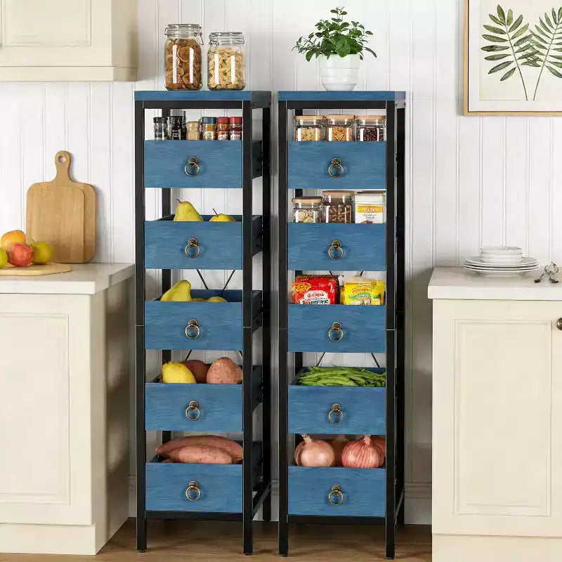 Étagère de présentation étroite à 5 niveaux pour snacks et fruits