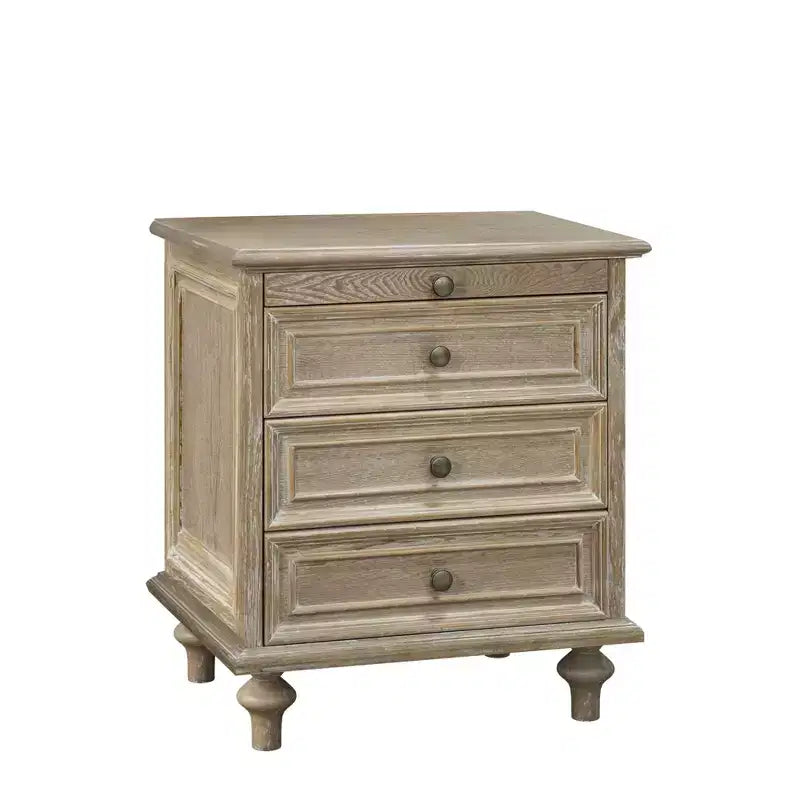 Table de chevet/table d'appoint de style rustique à quatre tiroirs