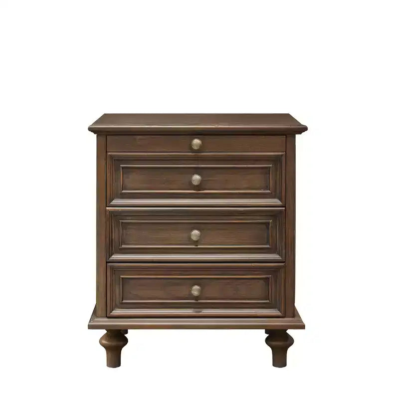 Table de chevet/table d'appoint de style rustique à quatre tiroirs
