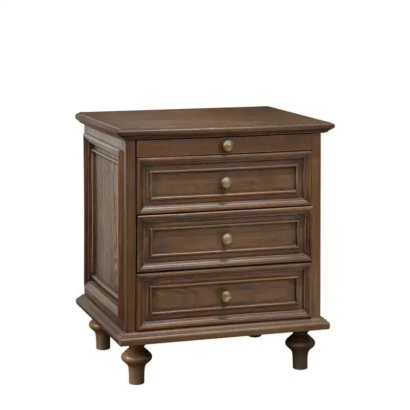 Table de chevet/table d'appoint de style rustique à quatre tiroirs