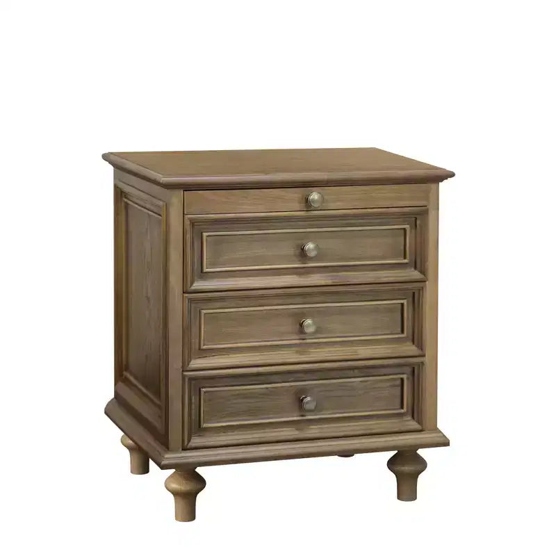 Table de chevet/table d'appoint de style rustique à quatre tiroirs