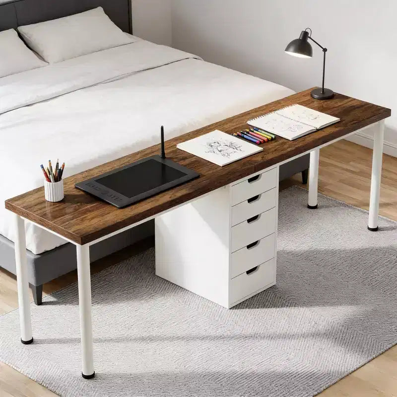 Double bureau avec 5 tiroirs