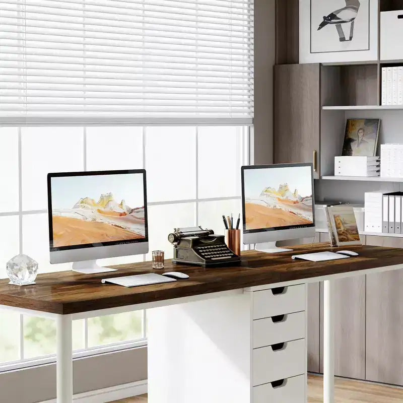 Double bureau avec 5 tiroirs