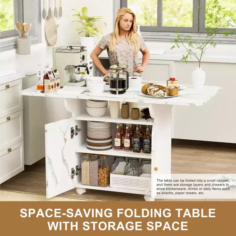 Table de salle à manger îlot de cuisine pliable