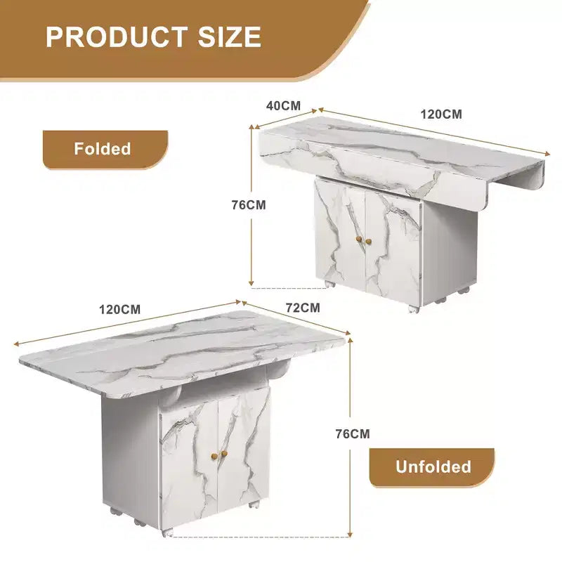 Table de salle à manger îlot de cuisine pliable