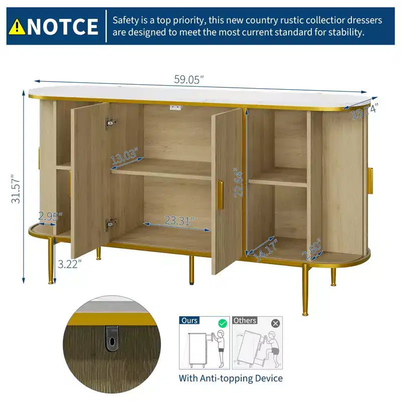 Buffet encastré/meuble de salle à manger médiéval
