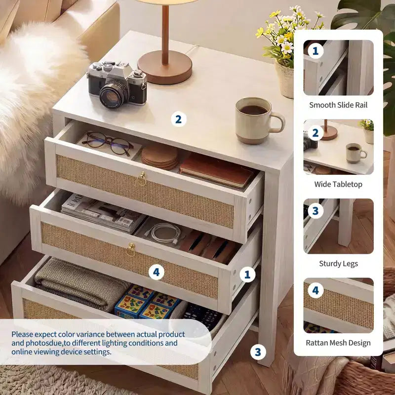 Table de chevet en rotin moderne