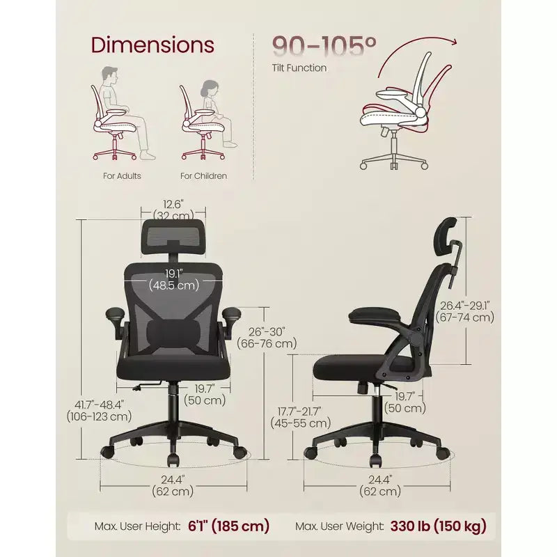 Fauteuil de bureau ergonomique en maille