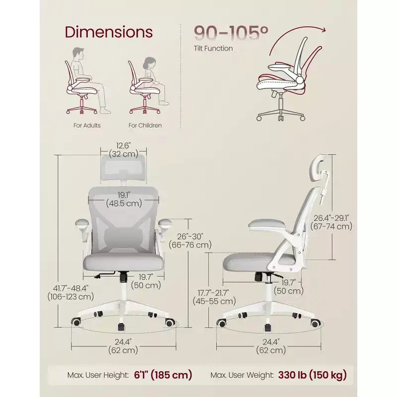 Fauteuil de bureau ergonomique en maille