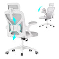 VASAGLE Ergonomic Mesh Office Chair with Adjustable Lumbar Support and Headrest 90-105 Tilt Function Wide Seat FlipUp Armrests