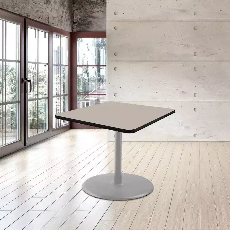 Table de salle à manger carrée, gris/nébuleuse grise