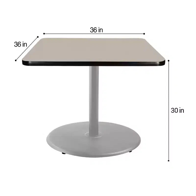 Table de salle à manger carrée, gris/nébuleuse grise