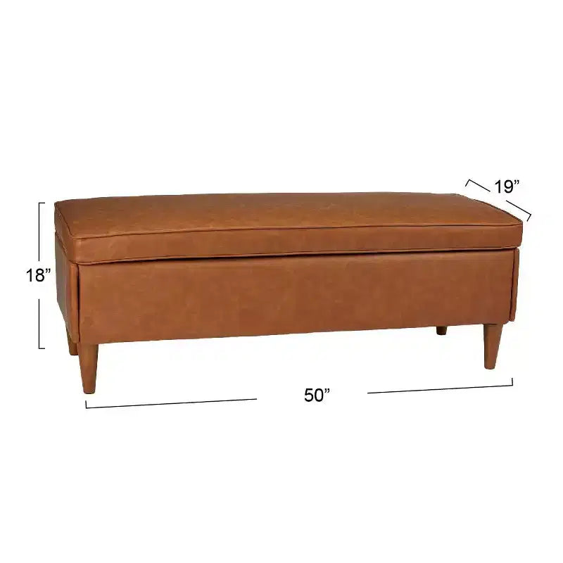 Banc de rangement marron
