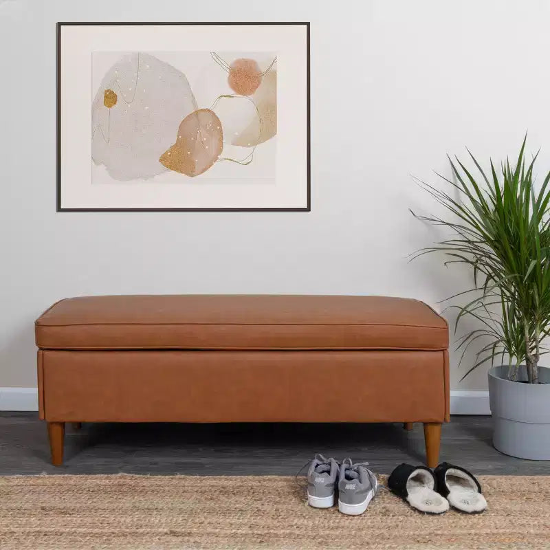 Banc de rangement marron