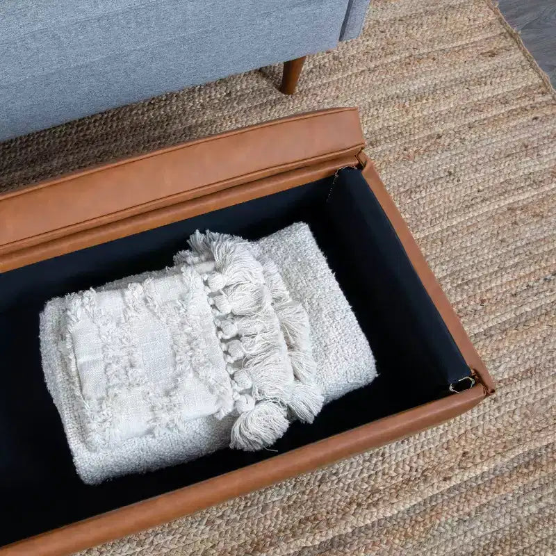 Banc de rangement marron