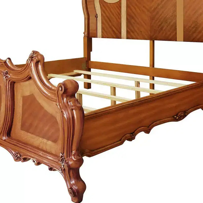 Lit king-size, couleur chêne miel