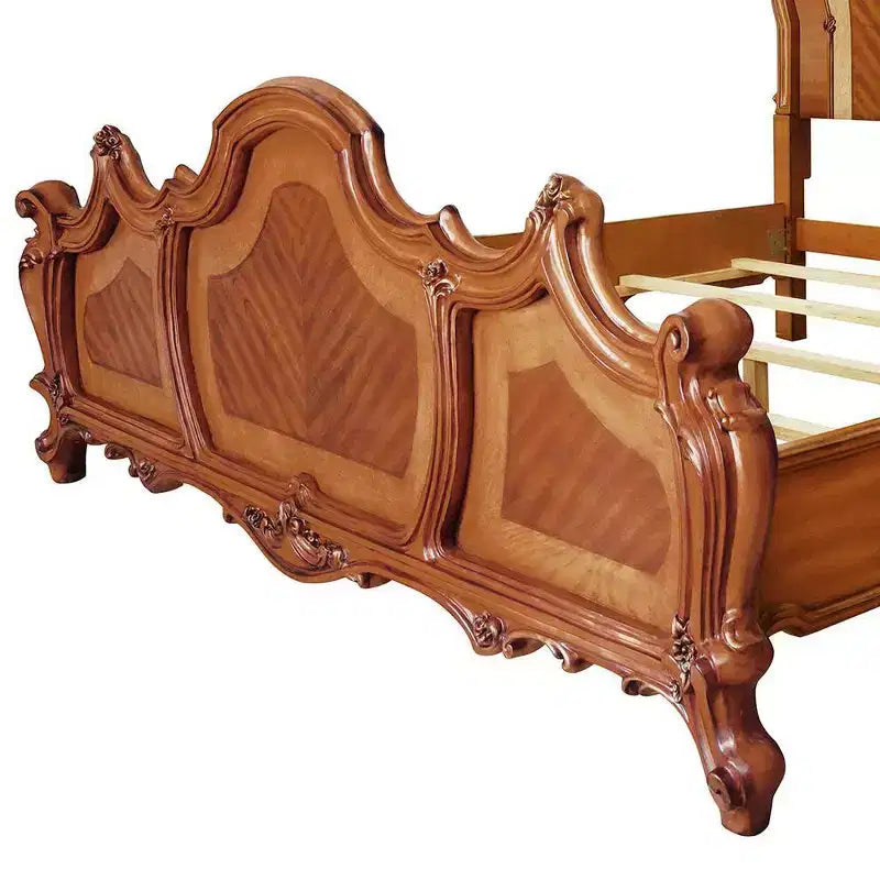 Lit king-size, couleur chêne miel