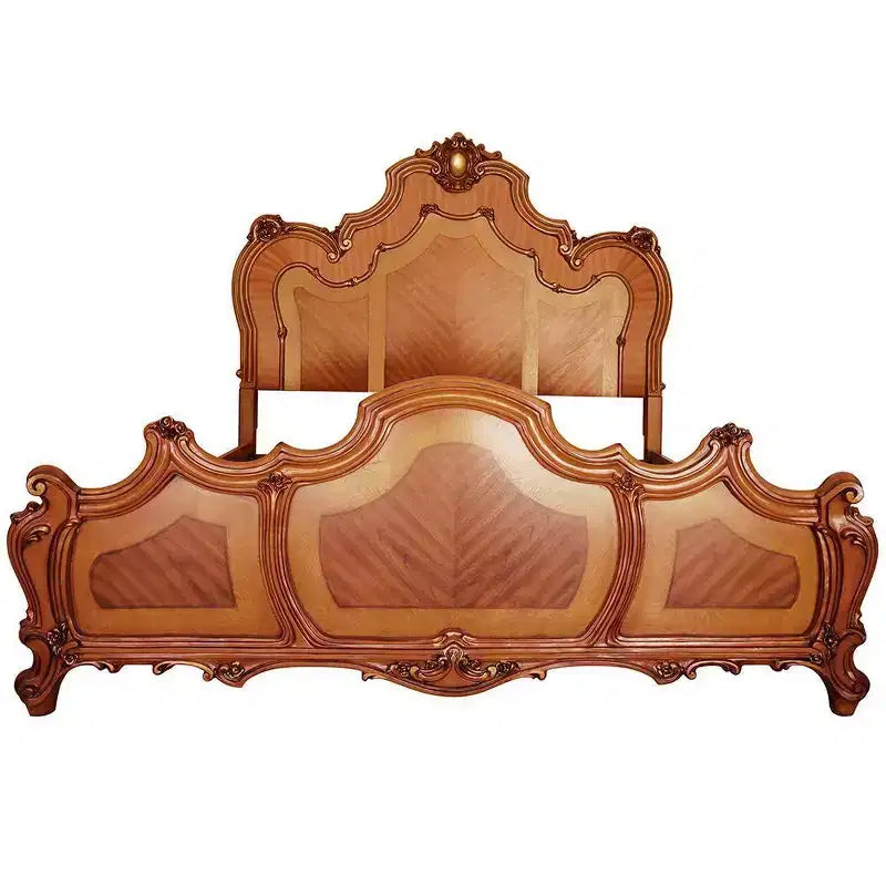 Lit king-size, couleur chêne miel