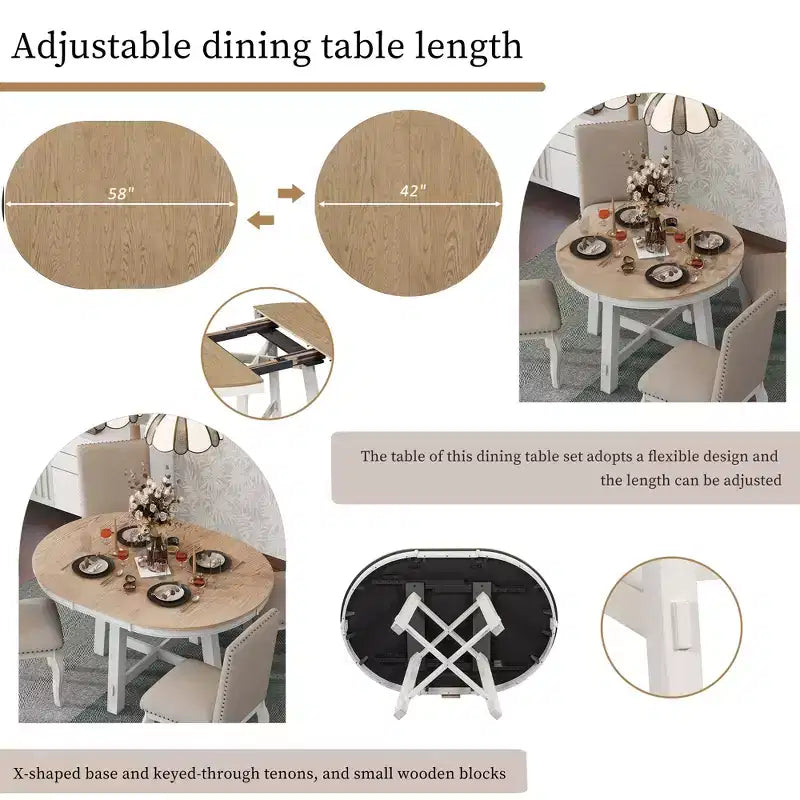 Table de salle à manger ronde avec rallonges