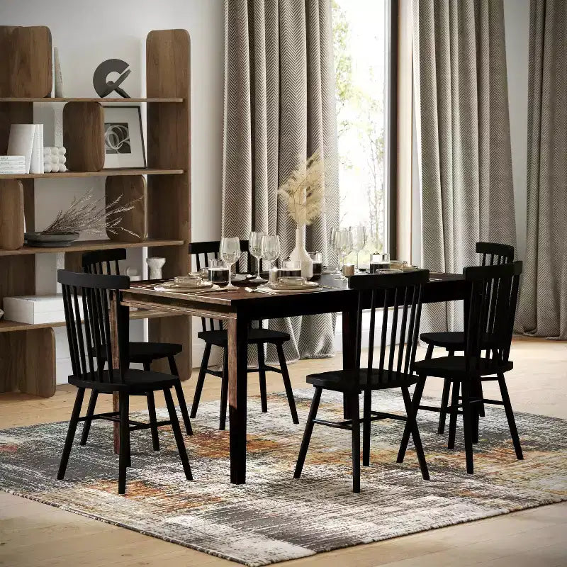 Table à manger en bois pieds coniques