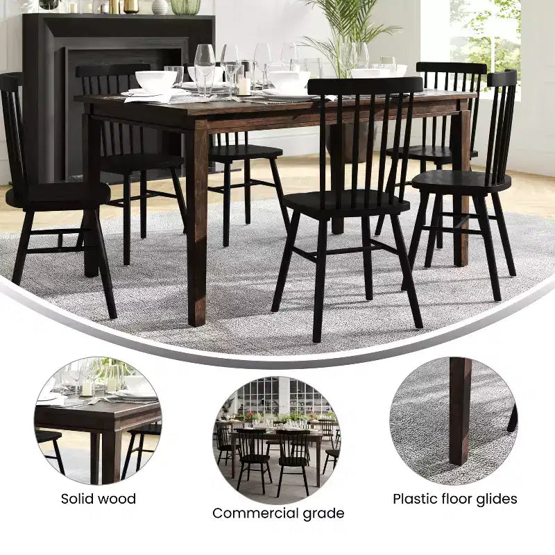 Table à manger en bois pieds coniques