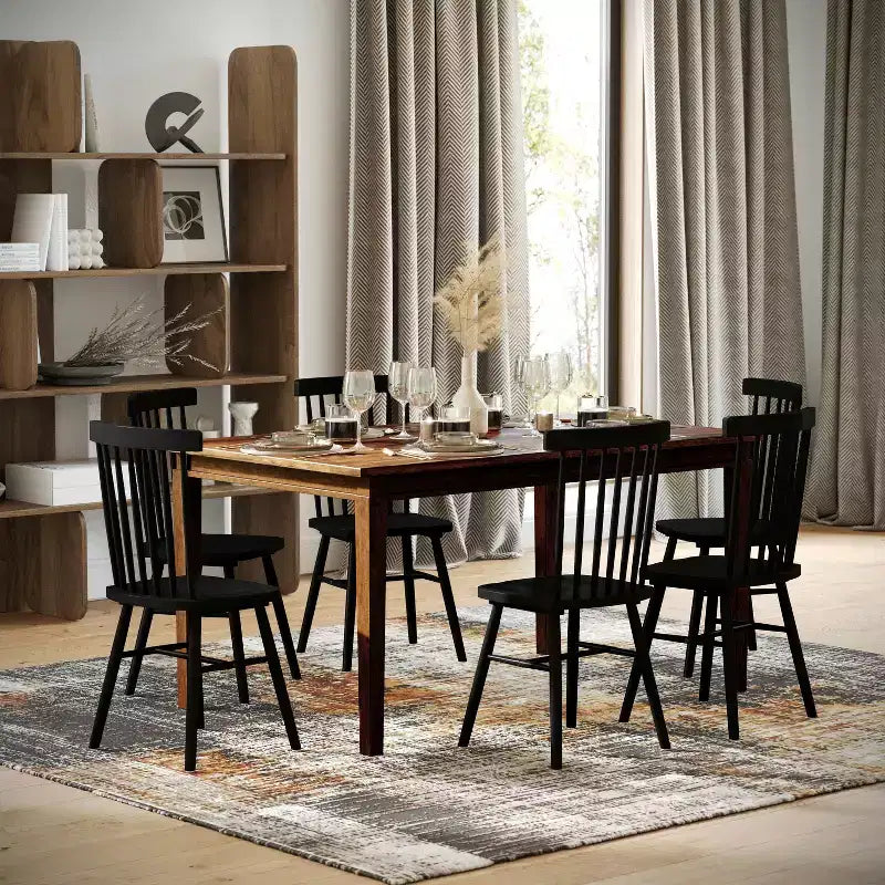 Table à manger en bois pieds coniques
