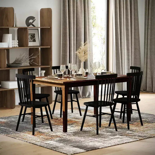 Table à manger en bois pieds coniques