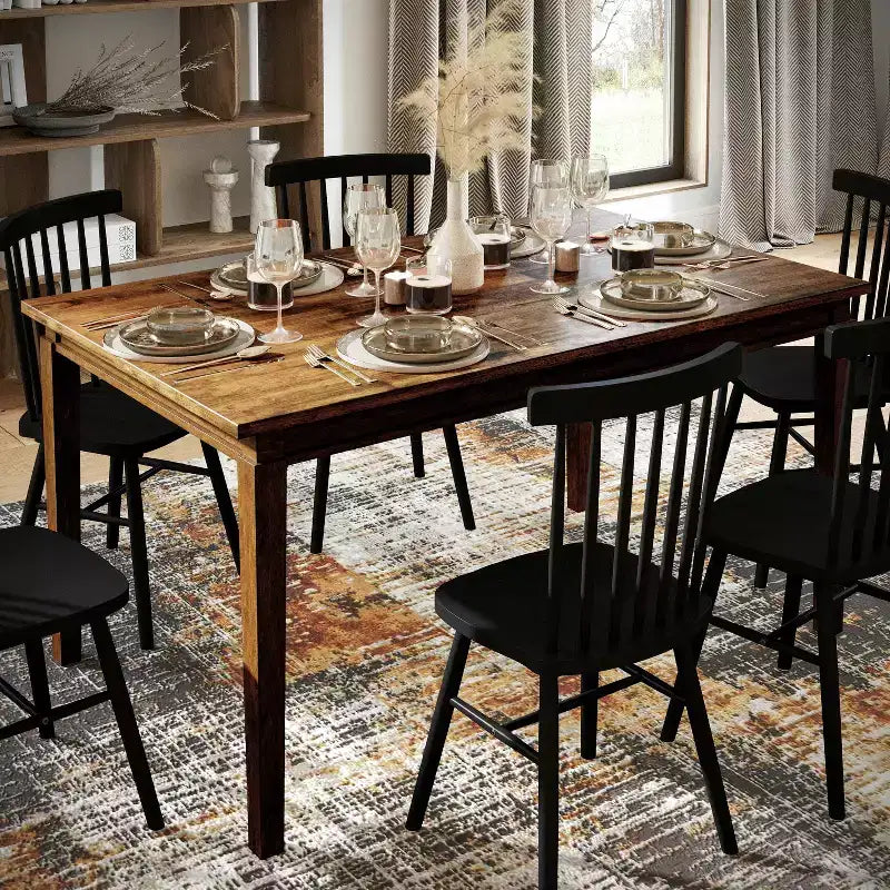 Table à manger en bois pieds coniques