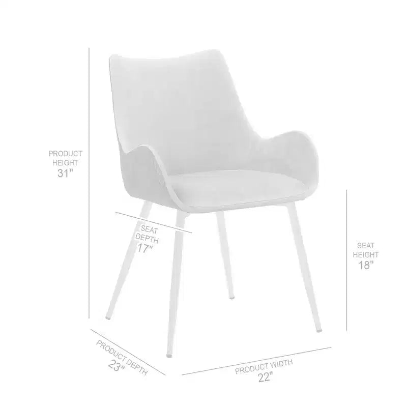Chaises de salle à manger en tissu/métal