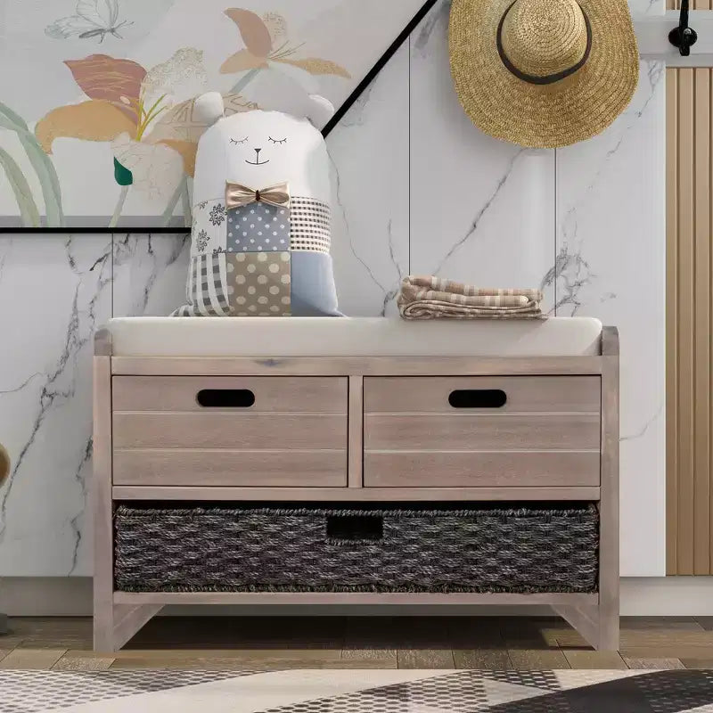 Banc de rangement d'entrée